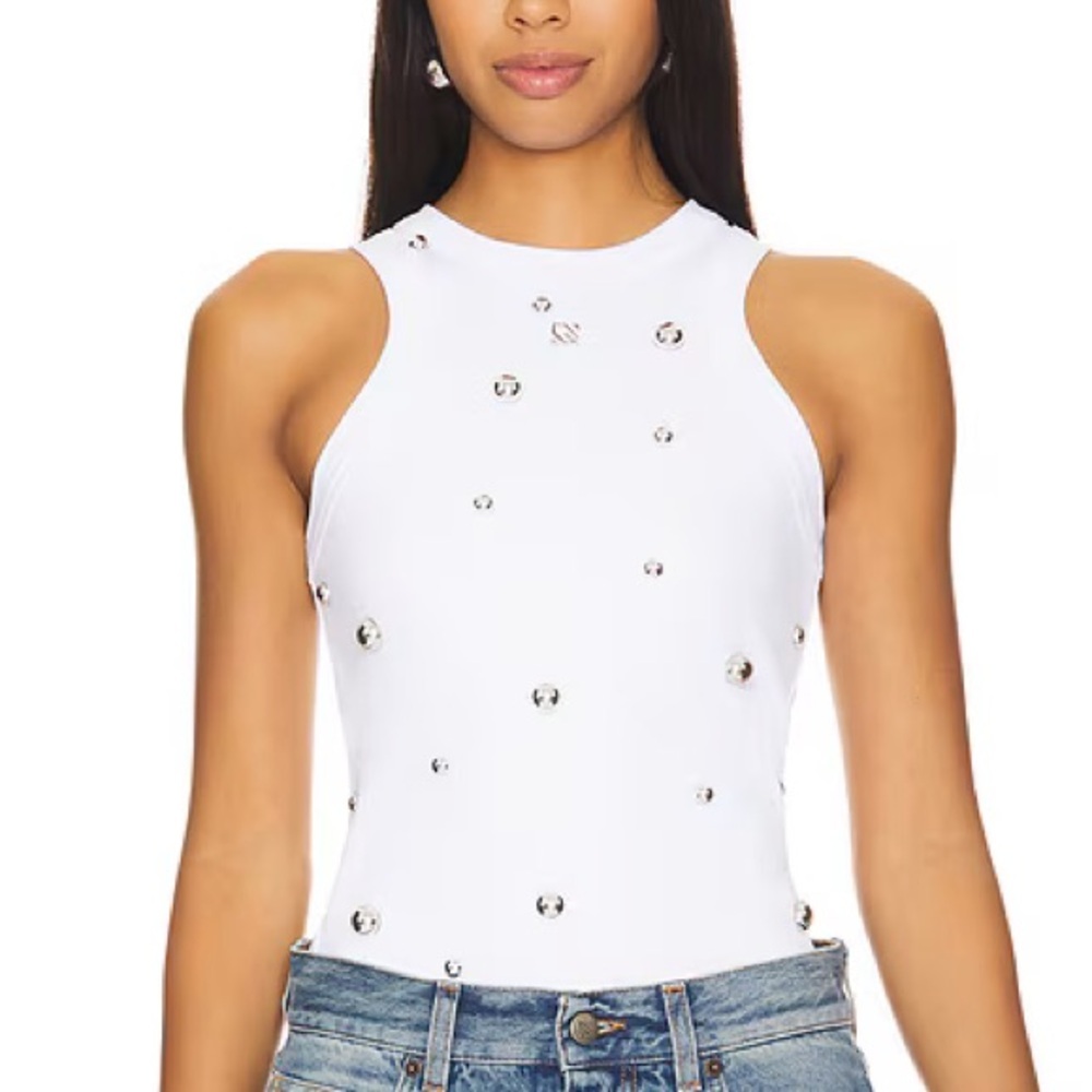 GIUSEPPE DI MORABITO Embellished Tank in White
